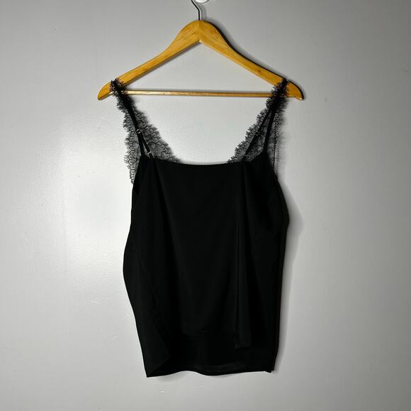 NWT Express Y2K Lace Trim Babydoll Tank Camisole Women’s Black Witchy 90s Dainty - Picture 6 of 8